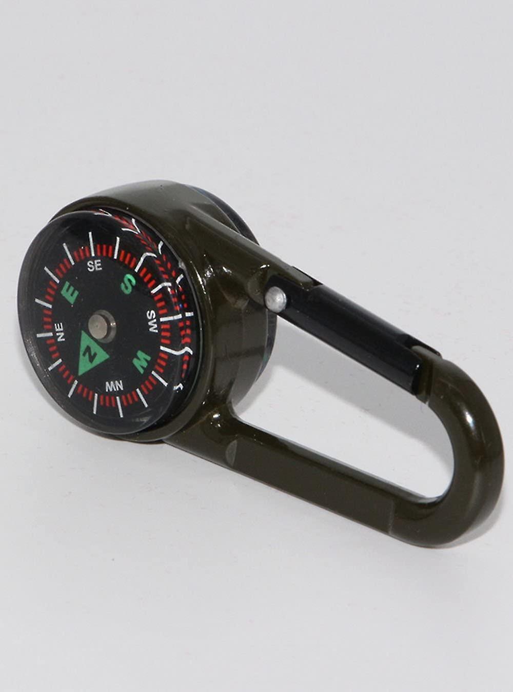 2023 - بوصلة حلقة تسلق + بوصلة + ميزان حرارة ، بوصلة معدنية محمولة متعددة الوظائف للمشي لمسافات طويلة / السفر / التخييم مع Ma