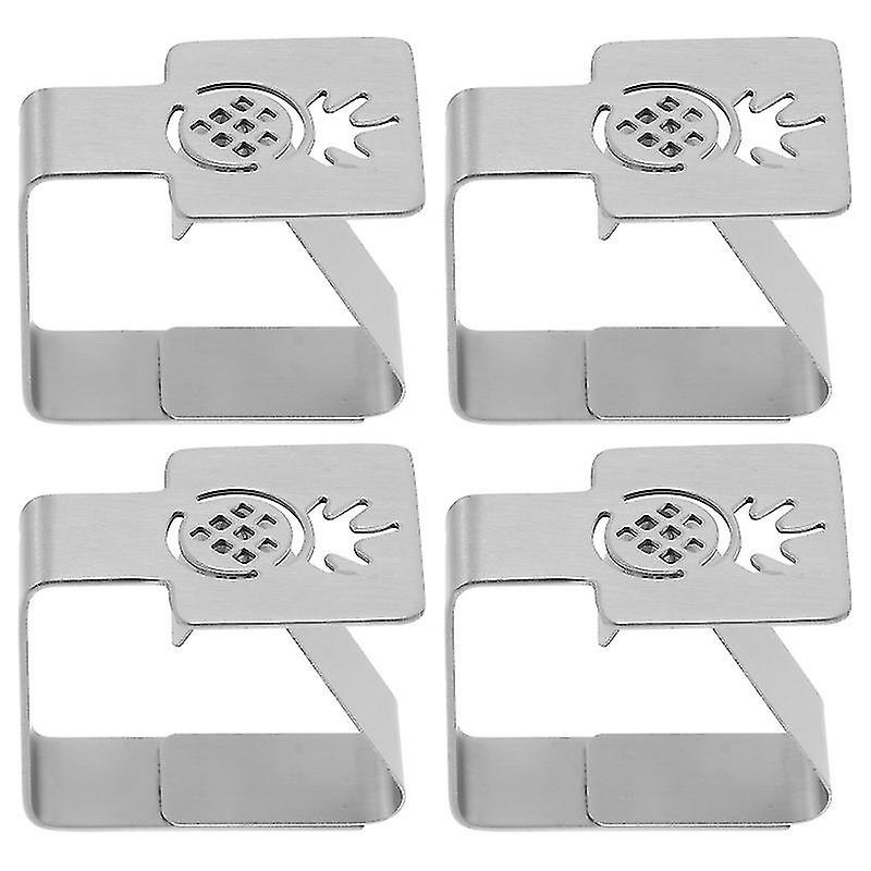 6X5cm Sliver Tablecloth Clips & Weights 4pcs Stainless Steel Table Cloth Fixing Clamps Tablecloth Cl