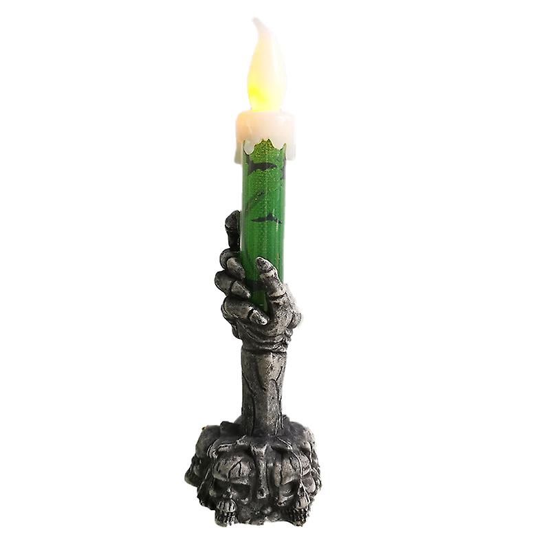 Halloween Skull Skeletal Hand Holder Candle Light Party Decoration Flame Light