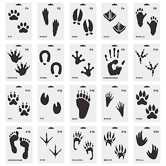 20x modèle de pochoir pour la peinture modèle d’empreinte d’animal réutilisable pochoir de Noël bricolage pour la peinture murale ornement de maison