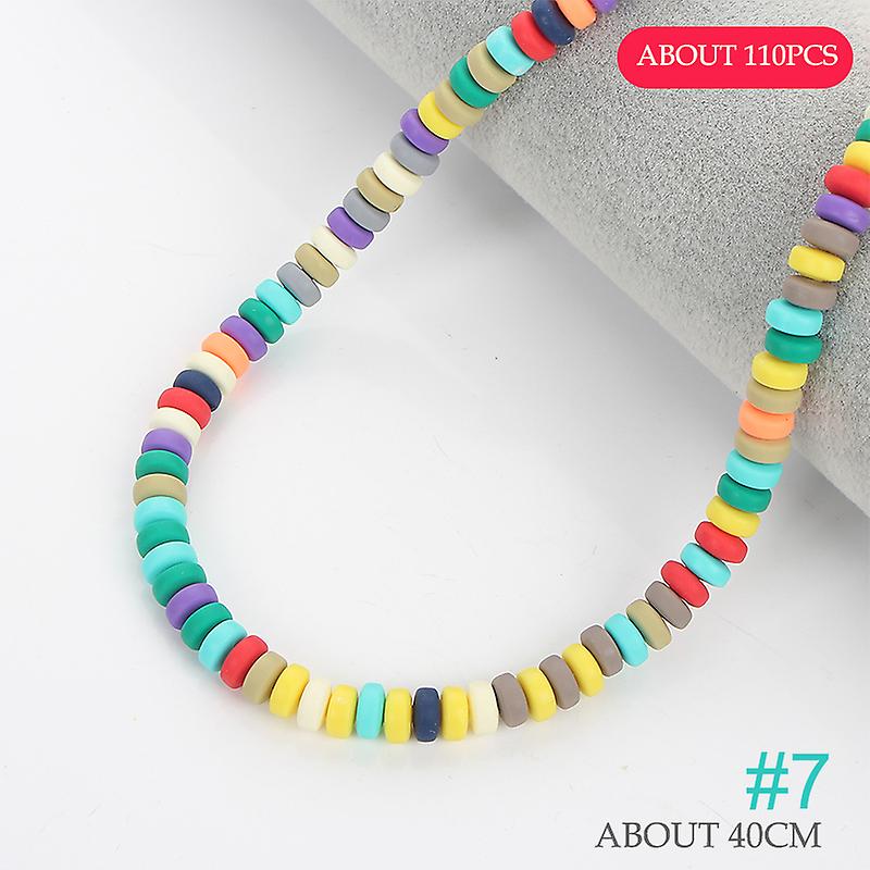 1 Pcs Perles de poterie douce colorées Perles d’argile polymère givrée Spacer Round Handmades