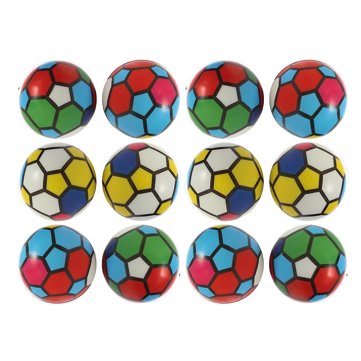 12Pcs Colorful Mini Football Exercise Soft Elastic Stress Reliever Ball Kid Small Ball Toy Adult Ma