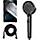 5 Modes Water Saving Shower Head, Adjustable Shower Head, One Button Shut Off, (Black)