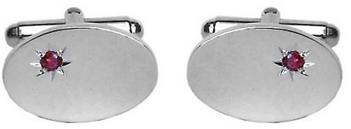 David Van Hagen Sterling Silver Ruby Set Cufflinks