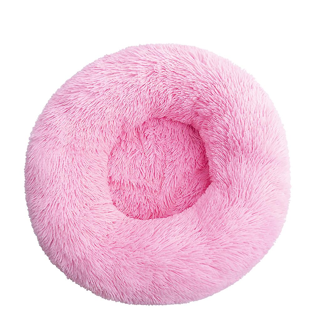 1pc Cushion Indoor Cat House Bed, Round Soft Cute Cat Bed, Pink, 40cm in Diameter