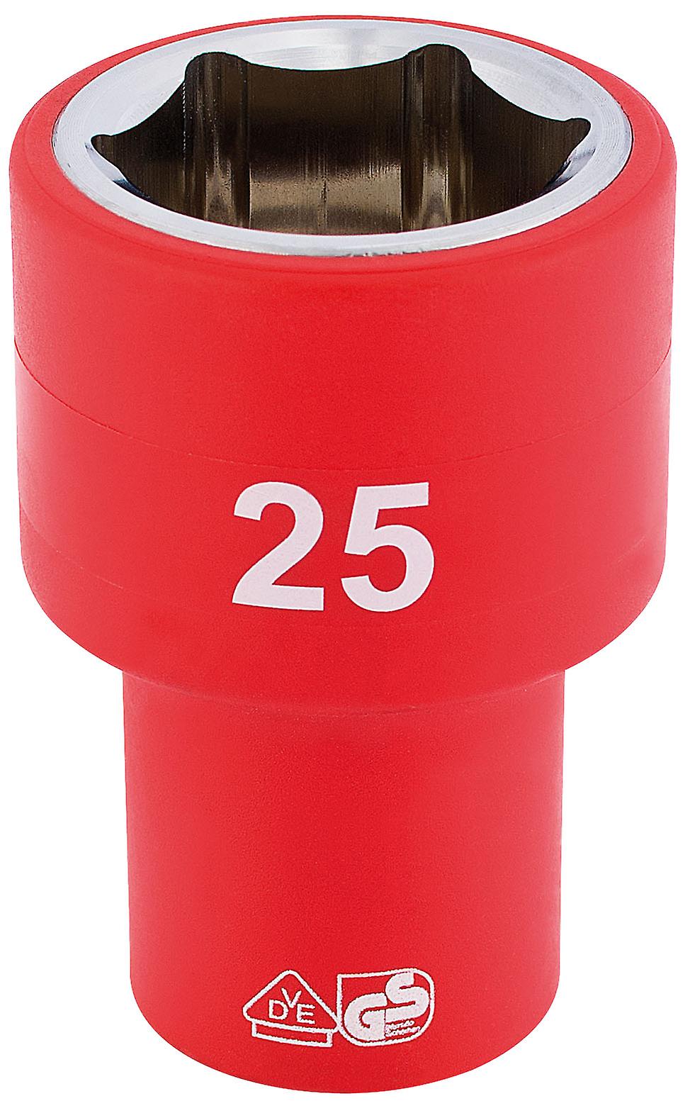 Draper 31961 1/2" Sq. Dr. Fully Insulated VDE Socket (25mm)