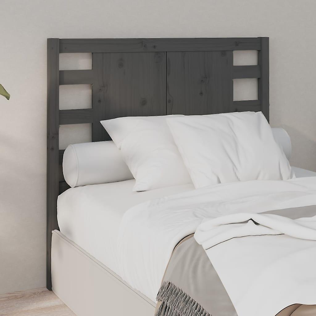 Headboard Grey 81x4x100 cm Solid Pine Wood