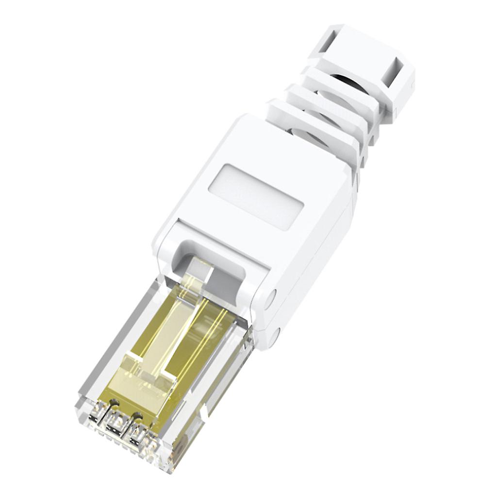 White RJ45 Tool-less Connector No Crimp Connectors Cat6 Connector