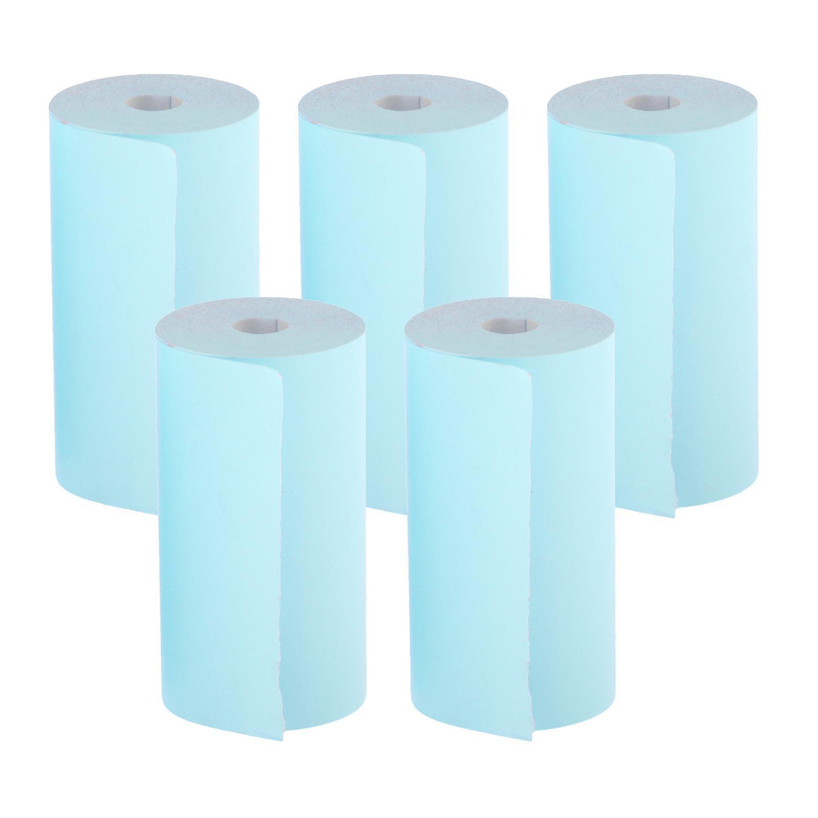 5pcs Colored Printing Paper Roll Thermal Printer Portable 57x30mm Blue
