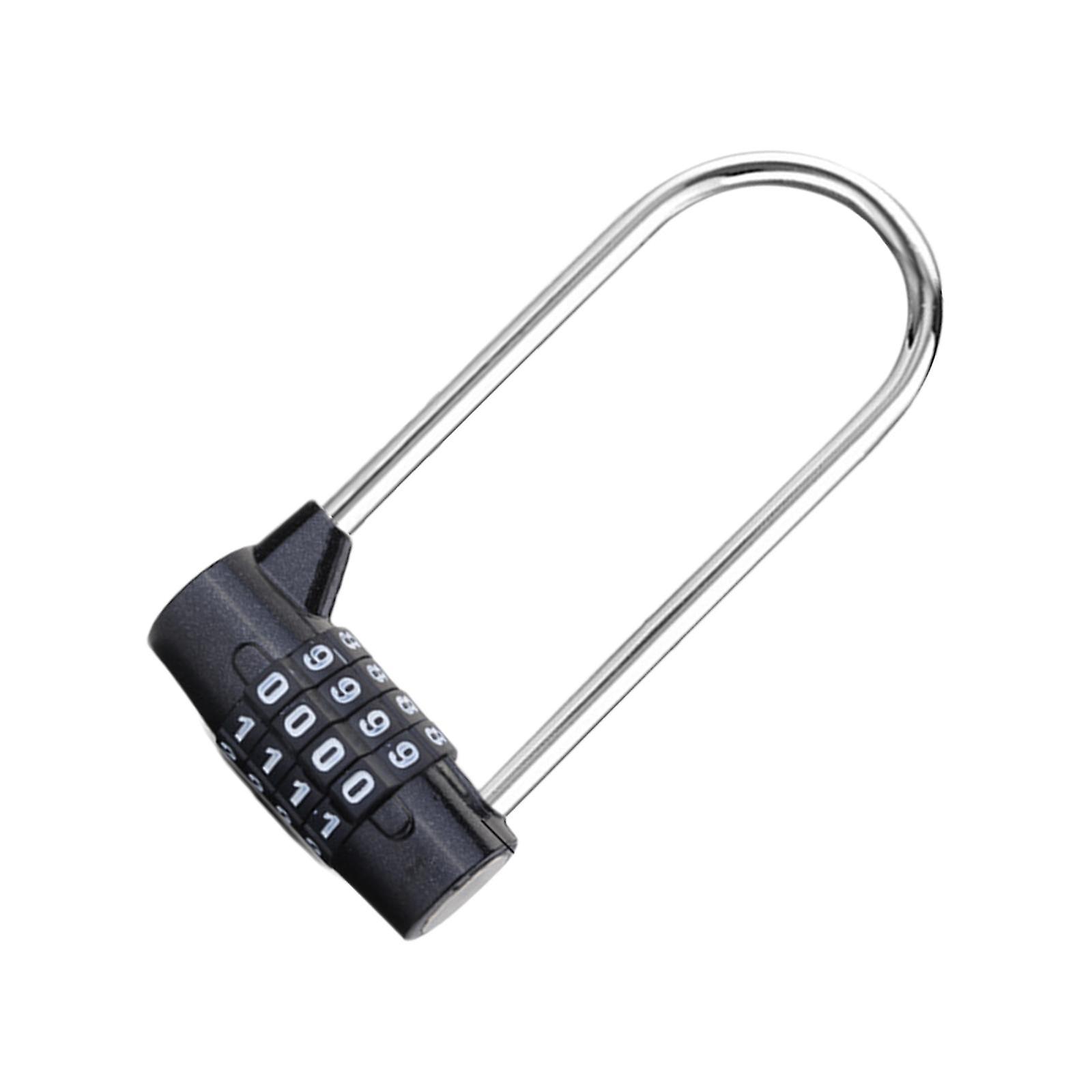 4 Digit Combination Lock Outdoor Safety Lock Password Lock for Toolbox Gate Black