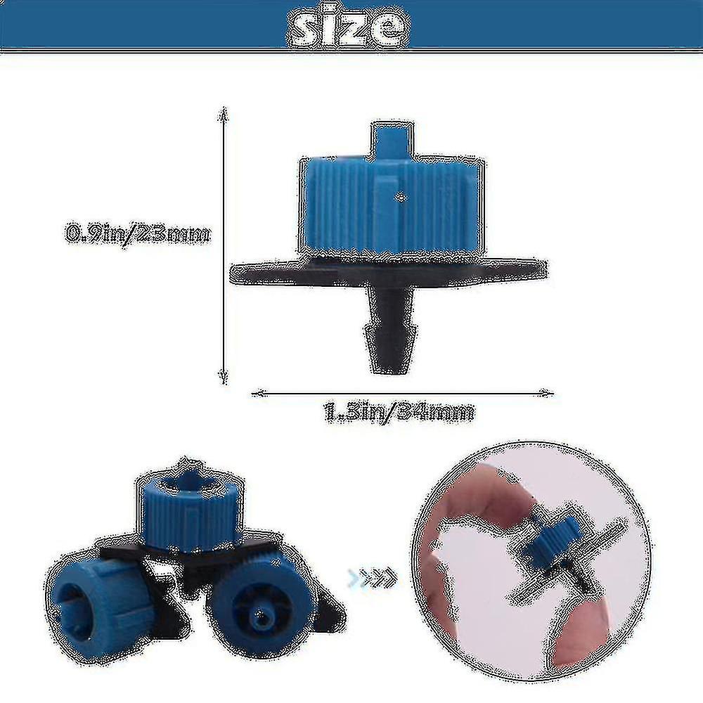80pcs Pressure Compensating Drip Emitters Adjustable Irrigation Drippers 2 Gph Drip Irrigation Mini