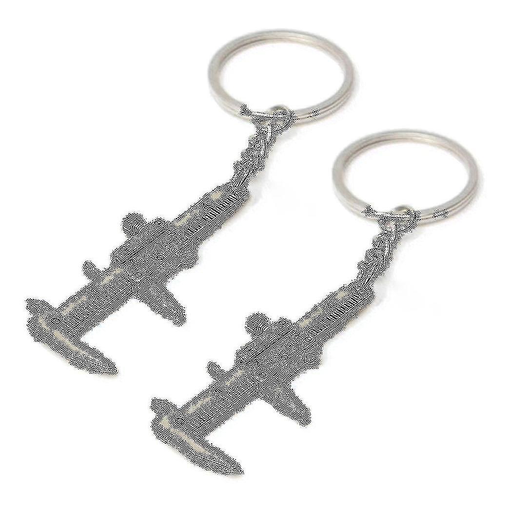 2x Useful Mini Vernier Caliper Tool Pendant Slider Slides Keyring Key Chain 10cm