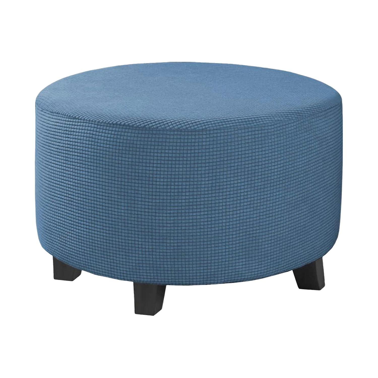 Stool Slipcover Breathable All-around Protective Polyester Round-shaped Stretch Sofa Foot Rest Cover
