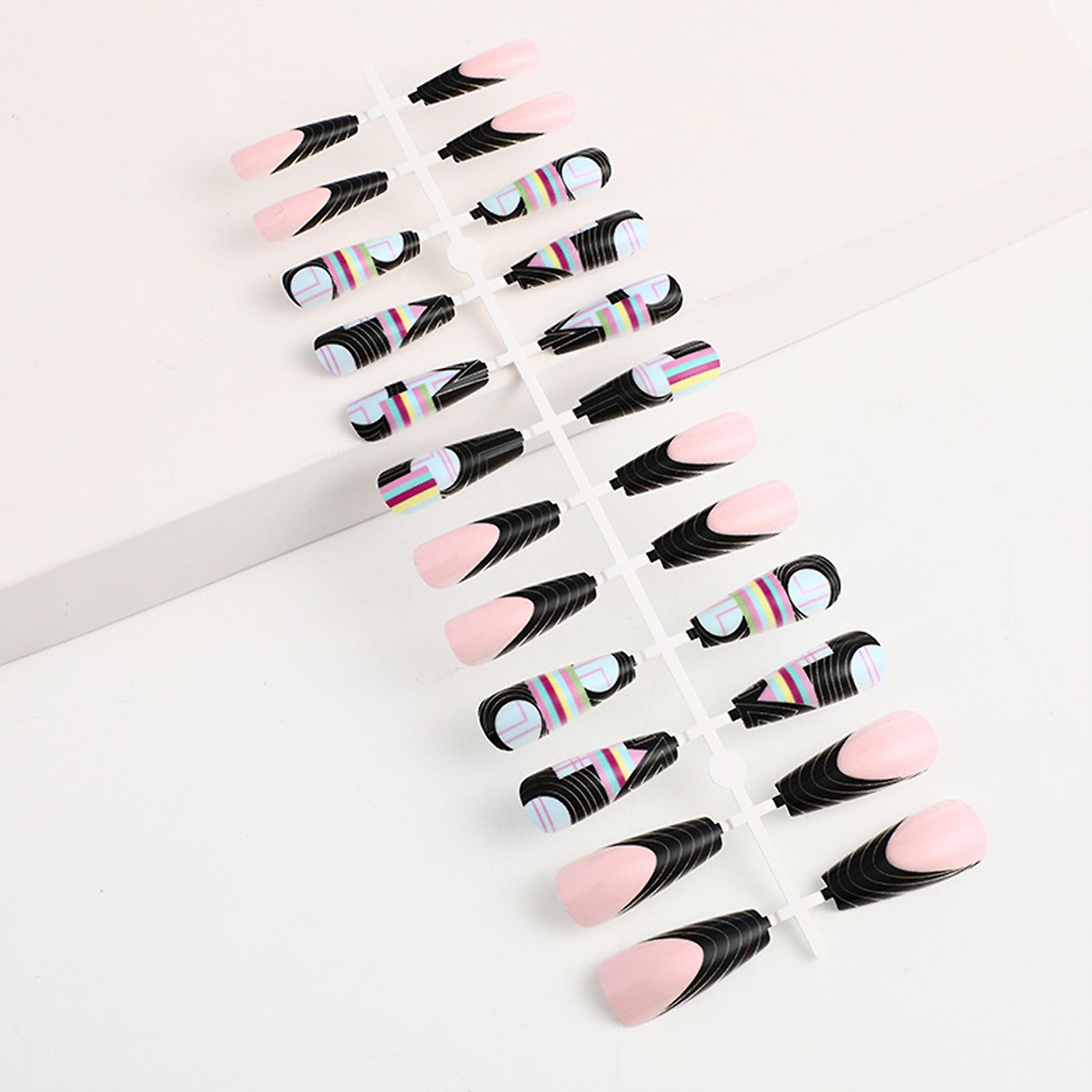 Colorful Long Square Press On Nails Com