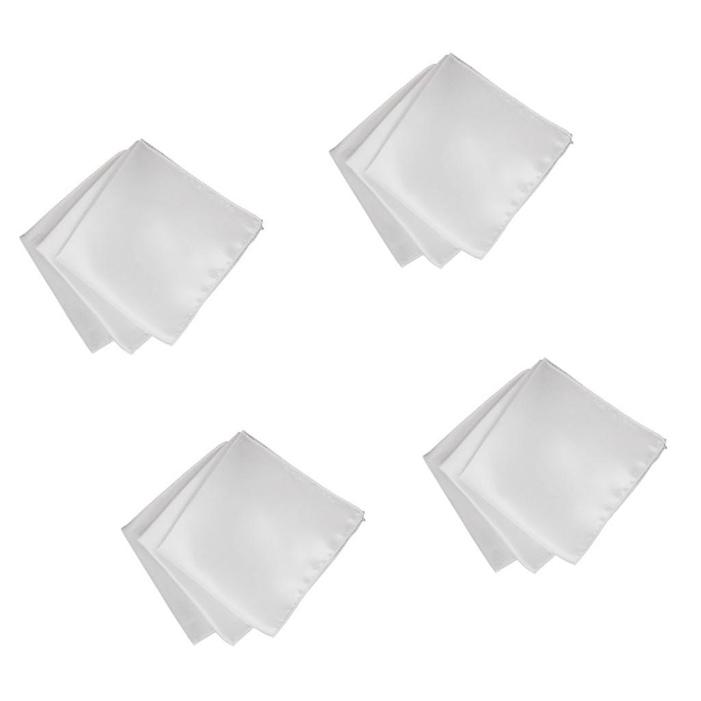 40st Mens Solid Pocket Square Näsduk Bröllopsfest Dekor Hanky White