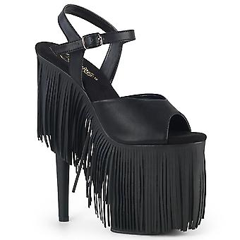 Pleaser Womens Sandals Flamingo-809frg Blk Faux Leather/blk Matte