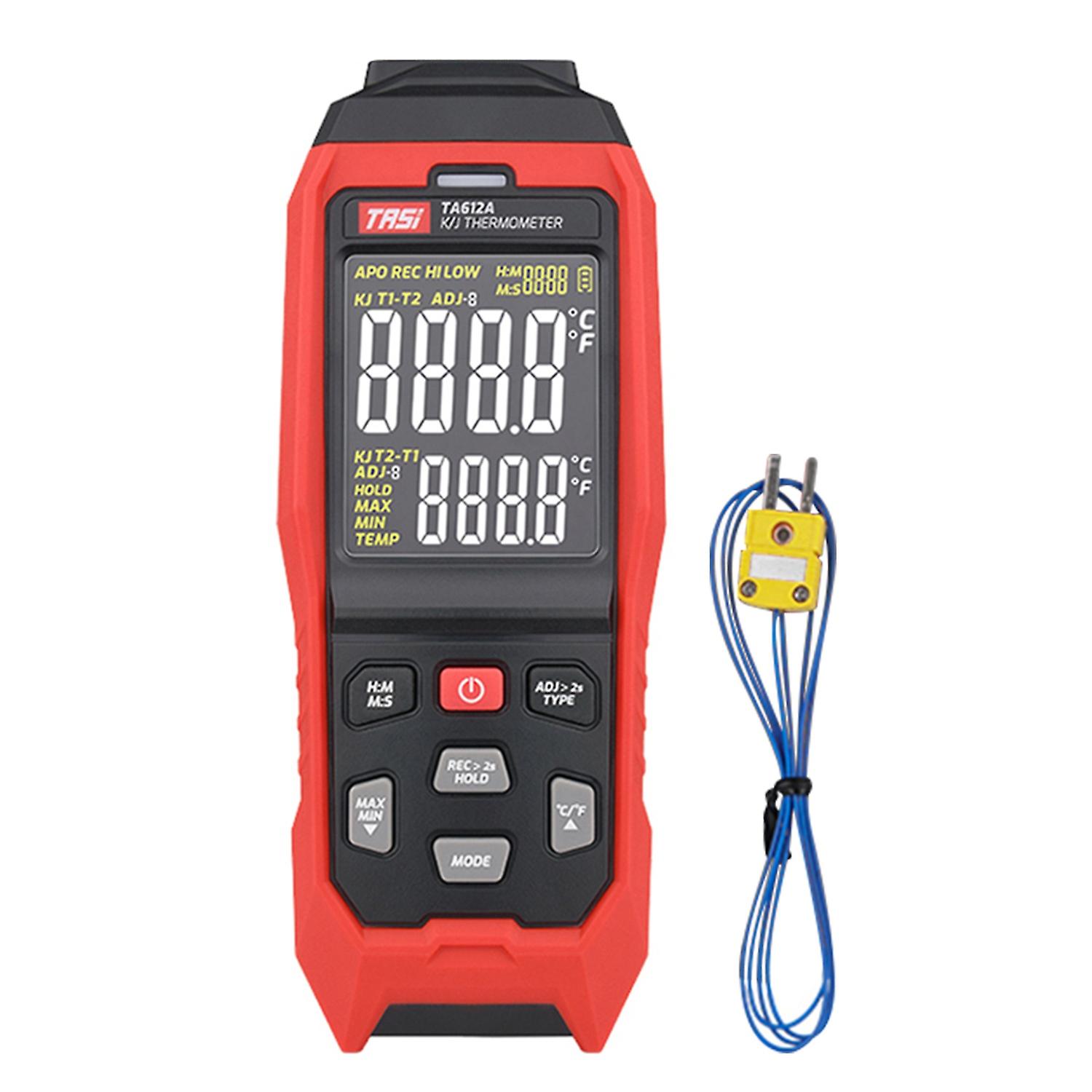 TASI TA612A Single Channel K/ J Type Thermocouple Thermometer -200~1372℃/ -328~2501℉ Handheld Digita