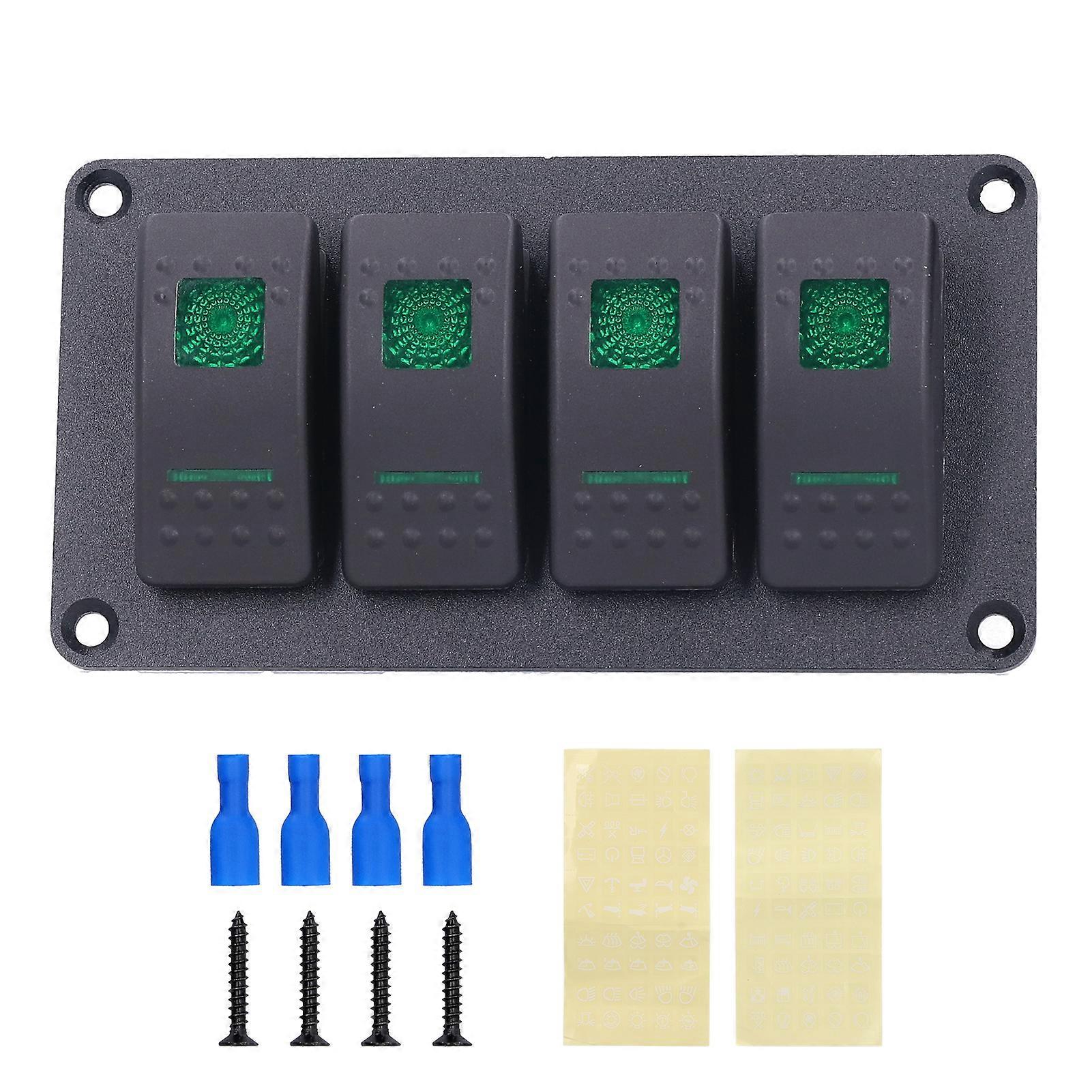 Boat Rocker Switch,4 Gang Rocker Switch Switch Panel Toggle Panel World-Class Design