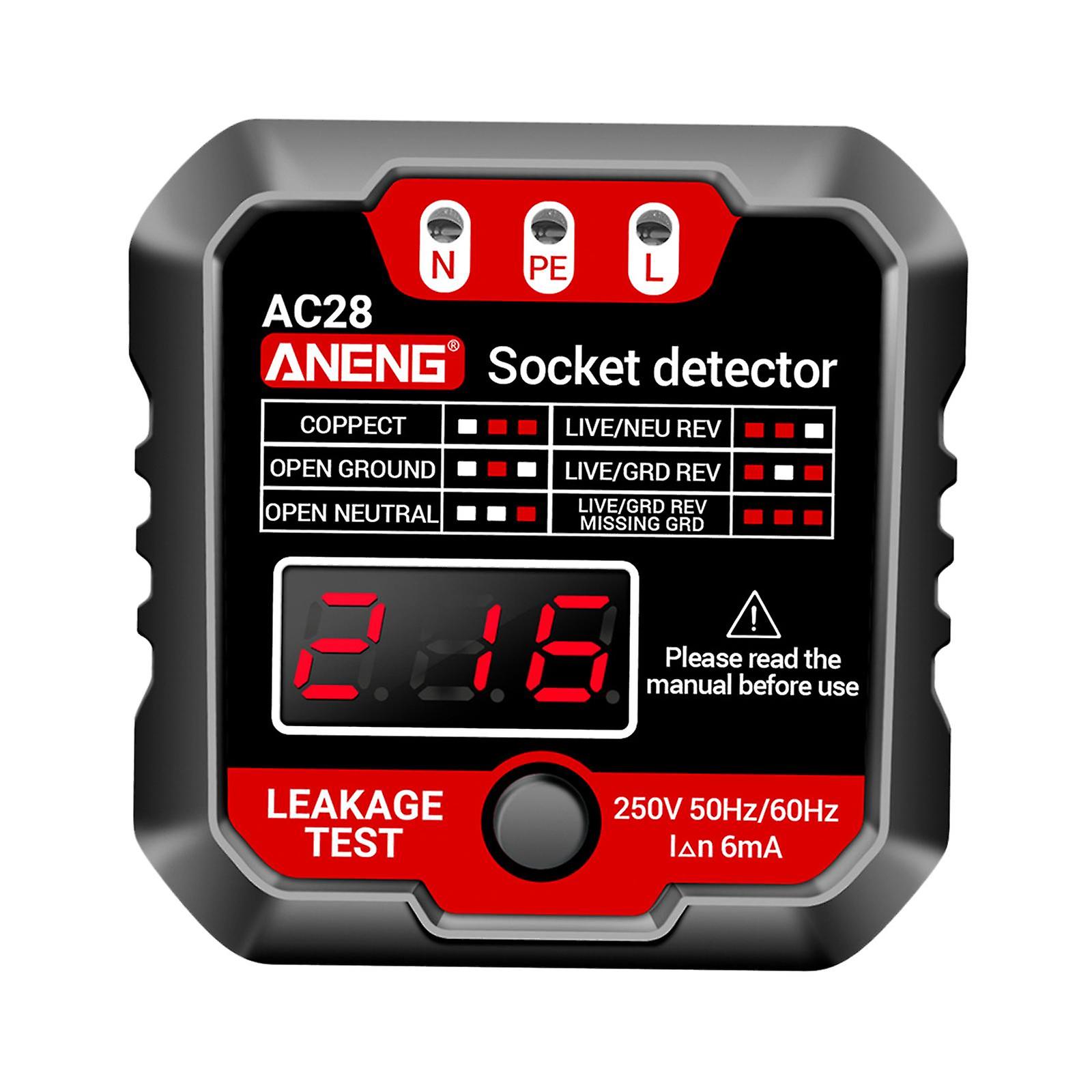 Outlet Tester Polarity Test Circuit Analyzer Phase Check Sockets Tester white