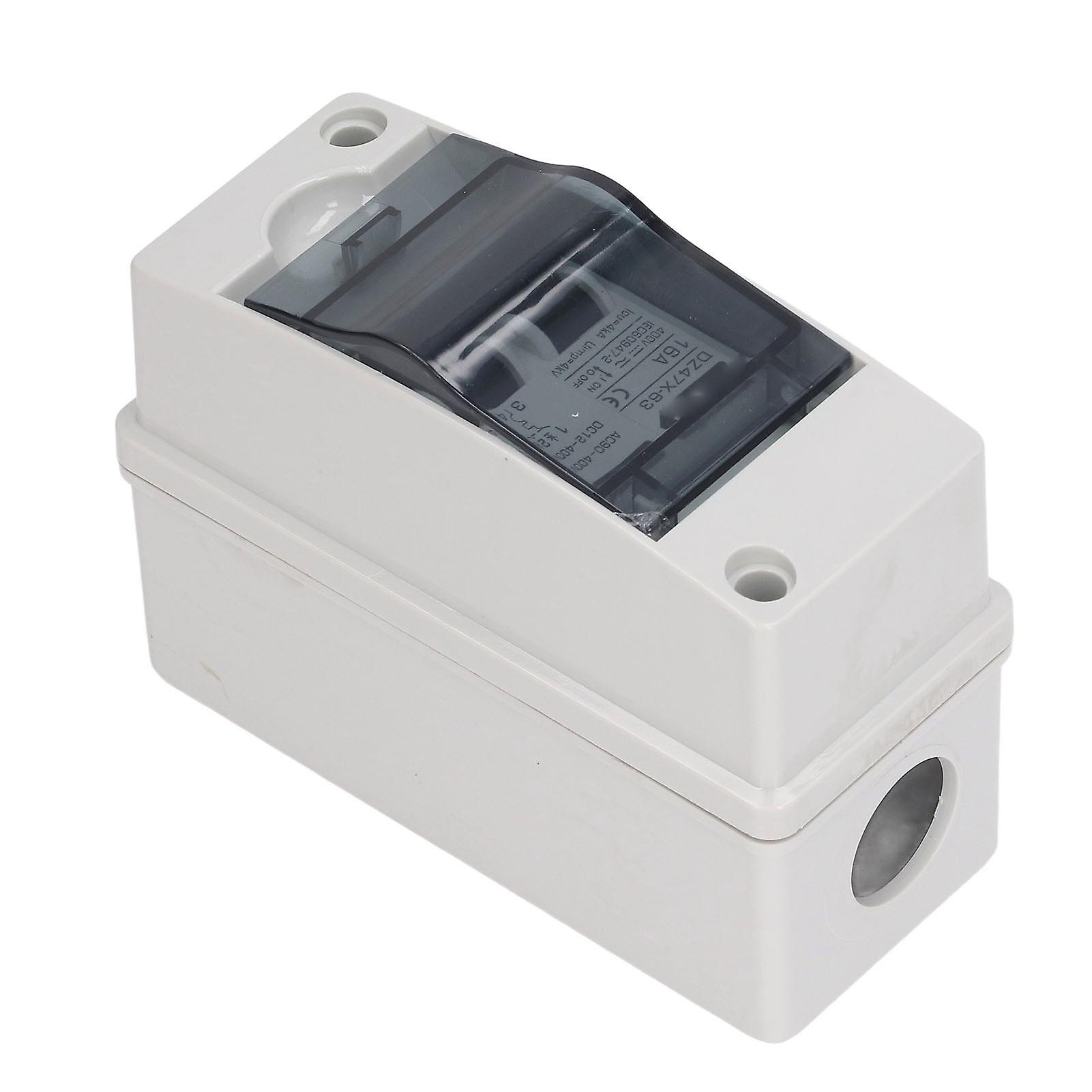 Circuit Breaker 2P 16A IP65 Waterproof PV Solar Disconnect Switch with Distribution Box DC 12‑400V AC 90‑400V 