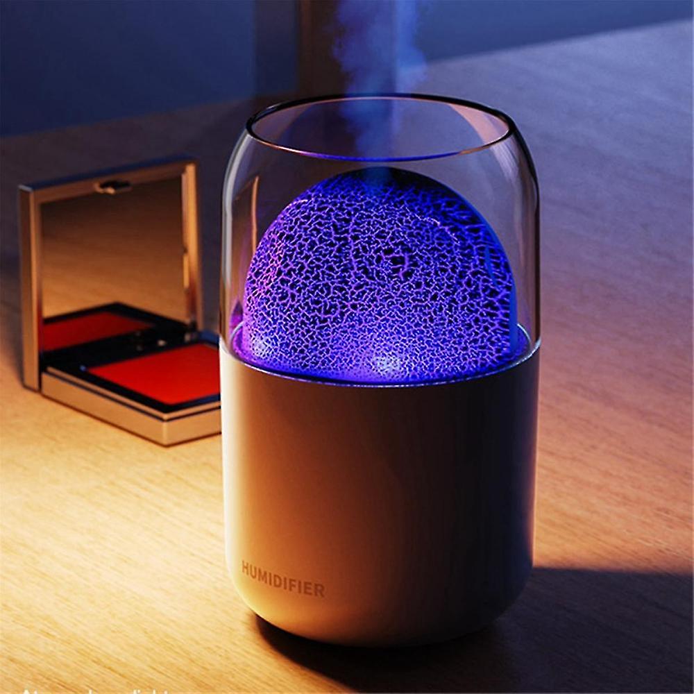 Flame Diffuser Cool Mist Humidifiers,300ml 8 Hours Auto Off Aromatherapy Diffuser For Home (white)