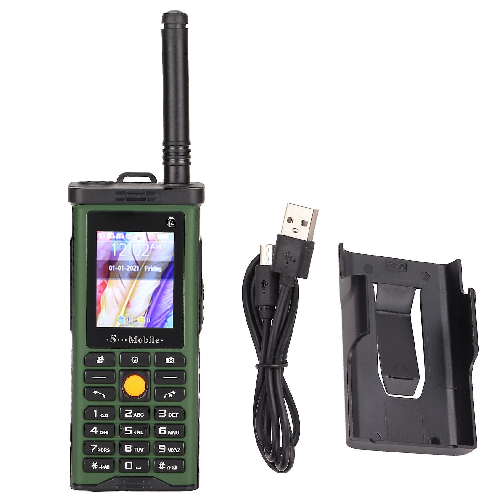 SG8800 Mobile Smartphone Unlocked Cell Phone 2G Retro Phone 4 SIM Card Large Button 2400mAh Capacity for Senior(Green )