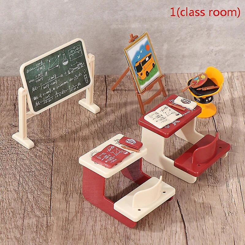 1 Set 1:12 Dollhouse Miniature Simulation Furniture Kitchen Bedroom Classroom Playground Accessories Pretend Play For Girls