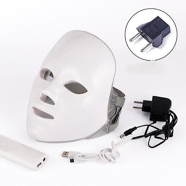 new eu plug 7 colors led facial mask photon therapy anti acne wrinkle removal skin sm1647