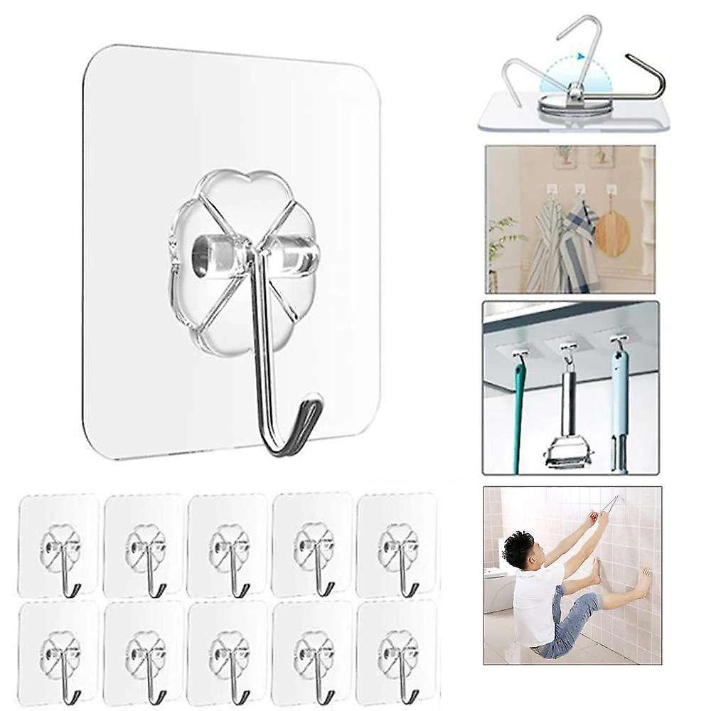 Självhäftande Krokar - Perfekta Handdukskrokar Hängare - 10-pack