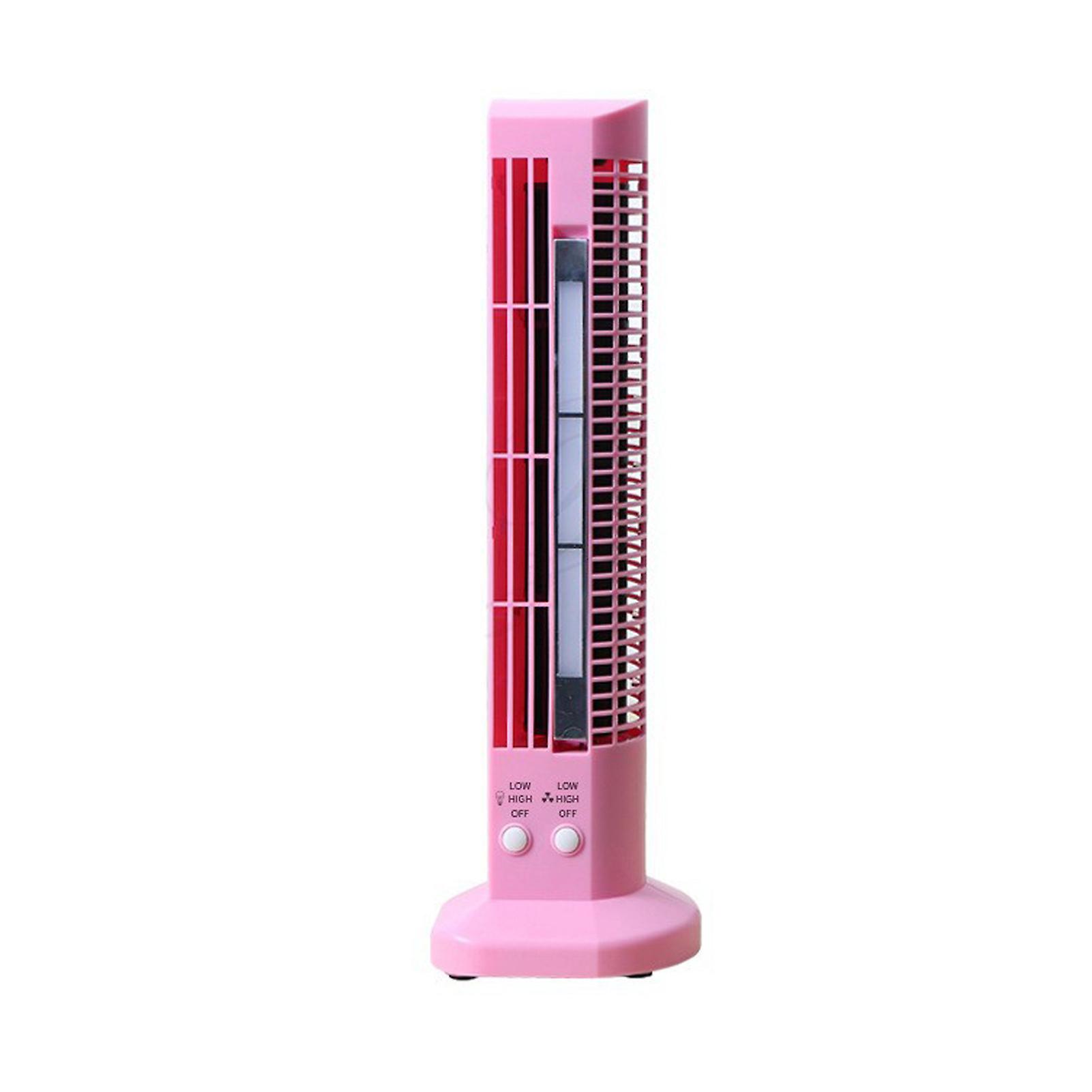 USB Desktop Towers Fan with Light Bar Lightweight Quiet Table Cooling Fan for Summer Daily Use