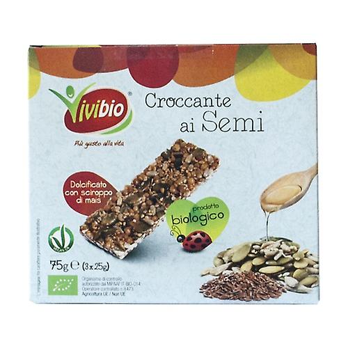 Crunchy with organic seeds 3 bars of 25g