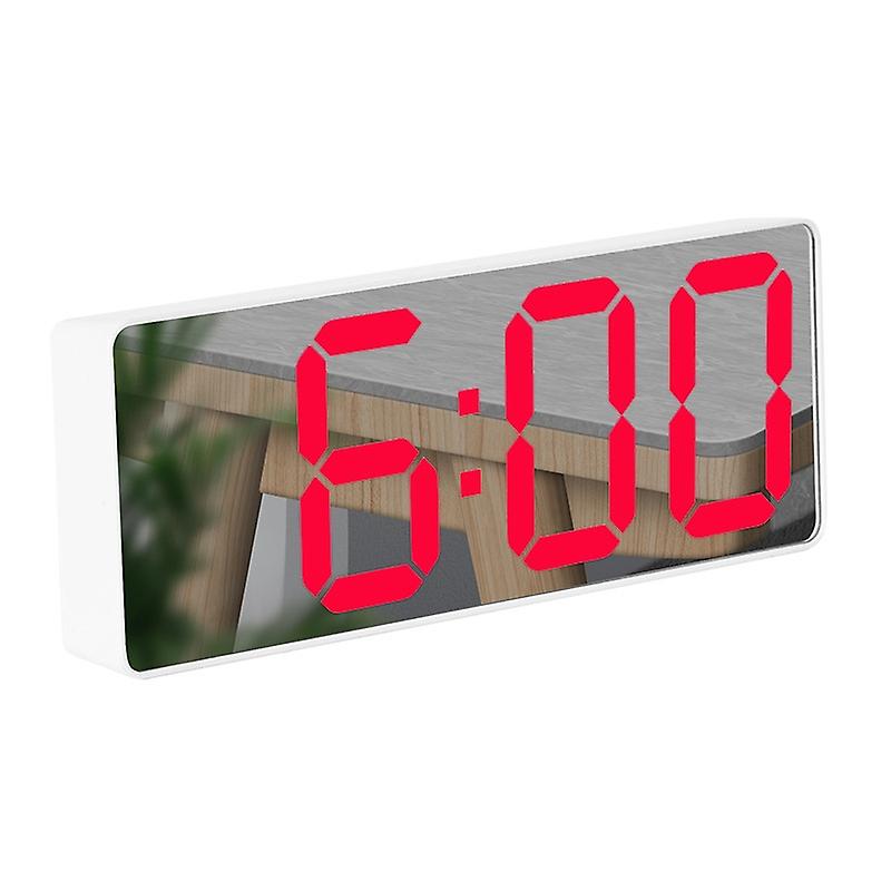Clock , Colour: Rectangular White Shell (Mirror Red Light) Rectangular White Shell (Mirror Red Light)