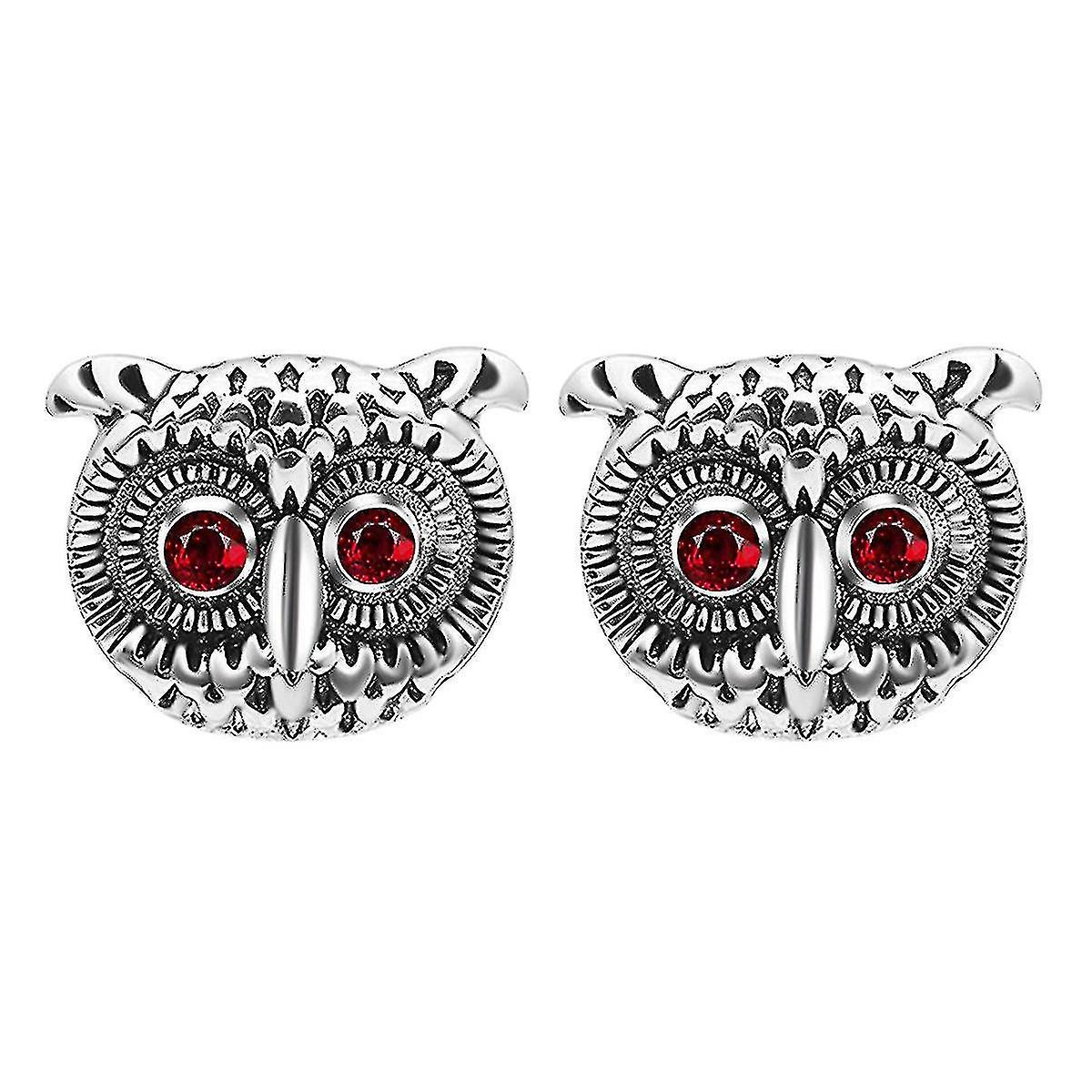 1 Çift Baykuş Şekli Kol Düğmeleri Hayvan Kol Düğmeleri Düğmesi Erkekler için İş Gömlekleri Takım Elbise