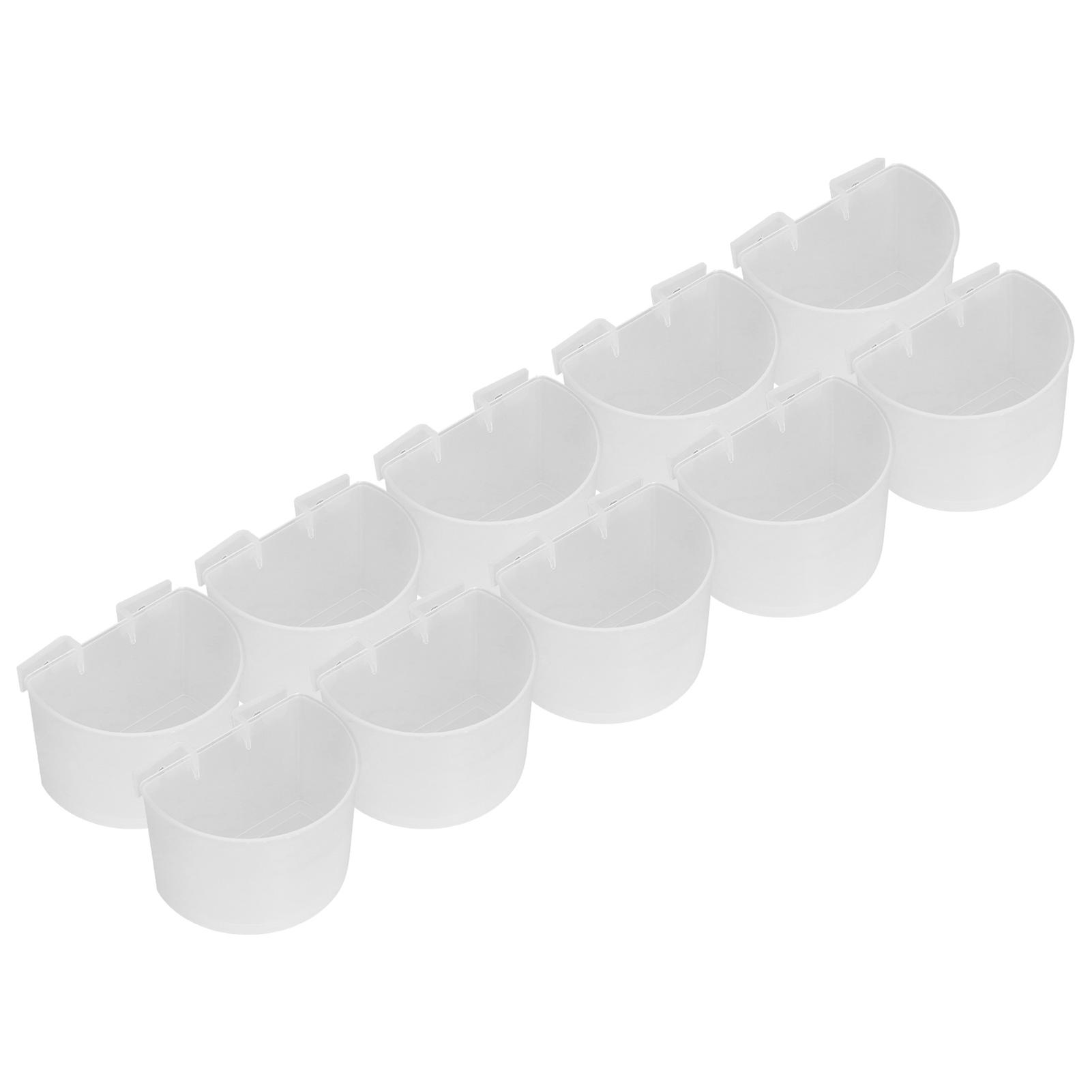 10pcs Transparent Plastic Pigeon Feeding Cups Hanging Dish Set