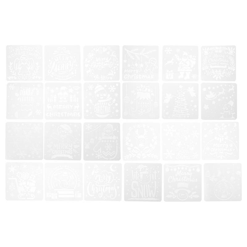 24pcs Christmas Painting Stencils