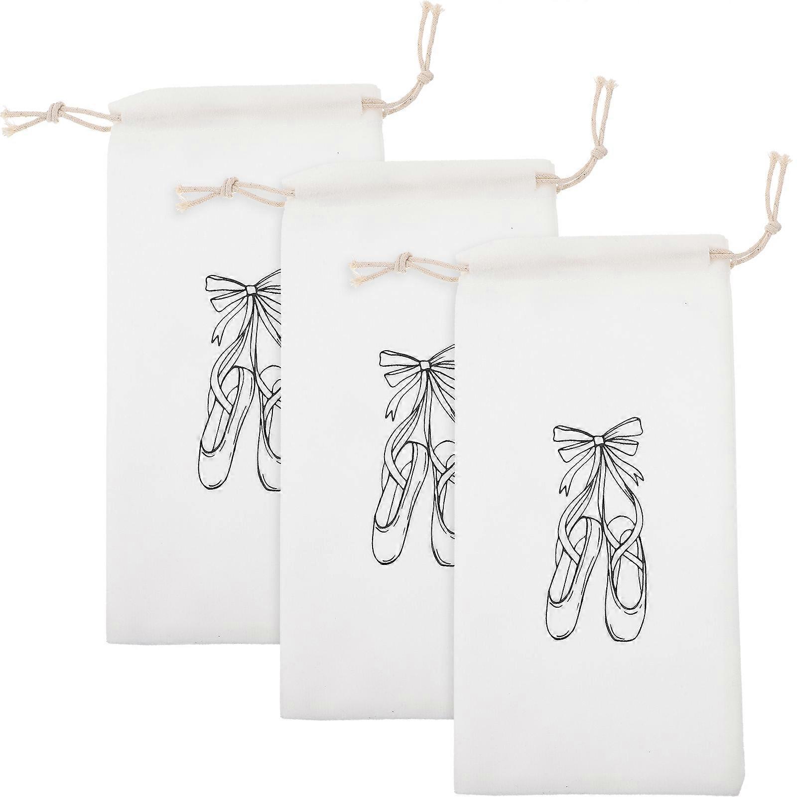 3pcs Ballet Shoes Drawstring Bag Shoes Storage Pouches Ballet Shoe Carrying Bags