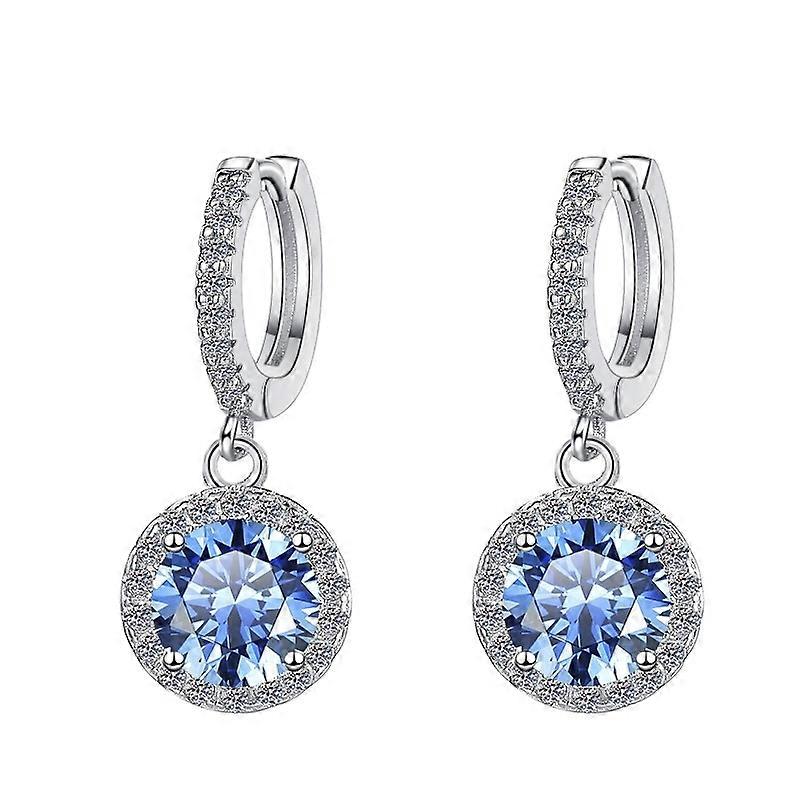 Earrings-Round Dazzle-D Moissanite-S925 Chic