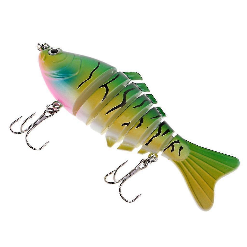 hg Multi Section Angelköder Multi Section Minnow Hard Bait Grün und Gelb