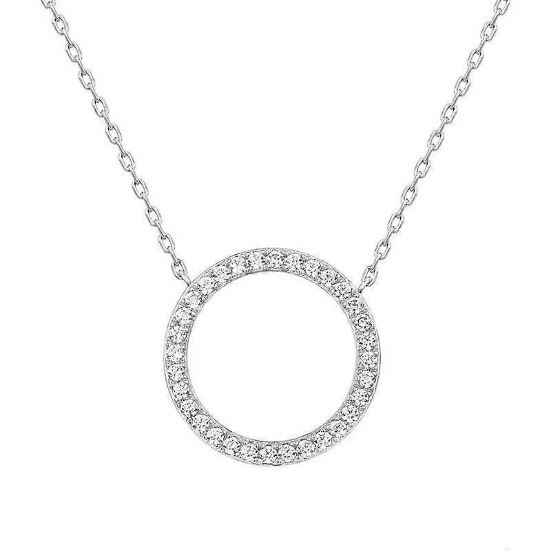 Stone round adjustable pendant necklace women's collarbone chain