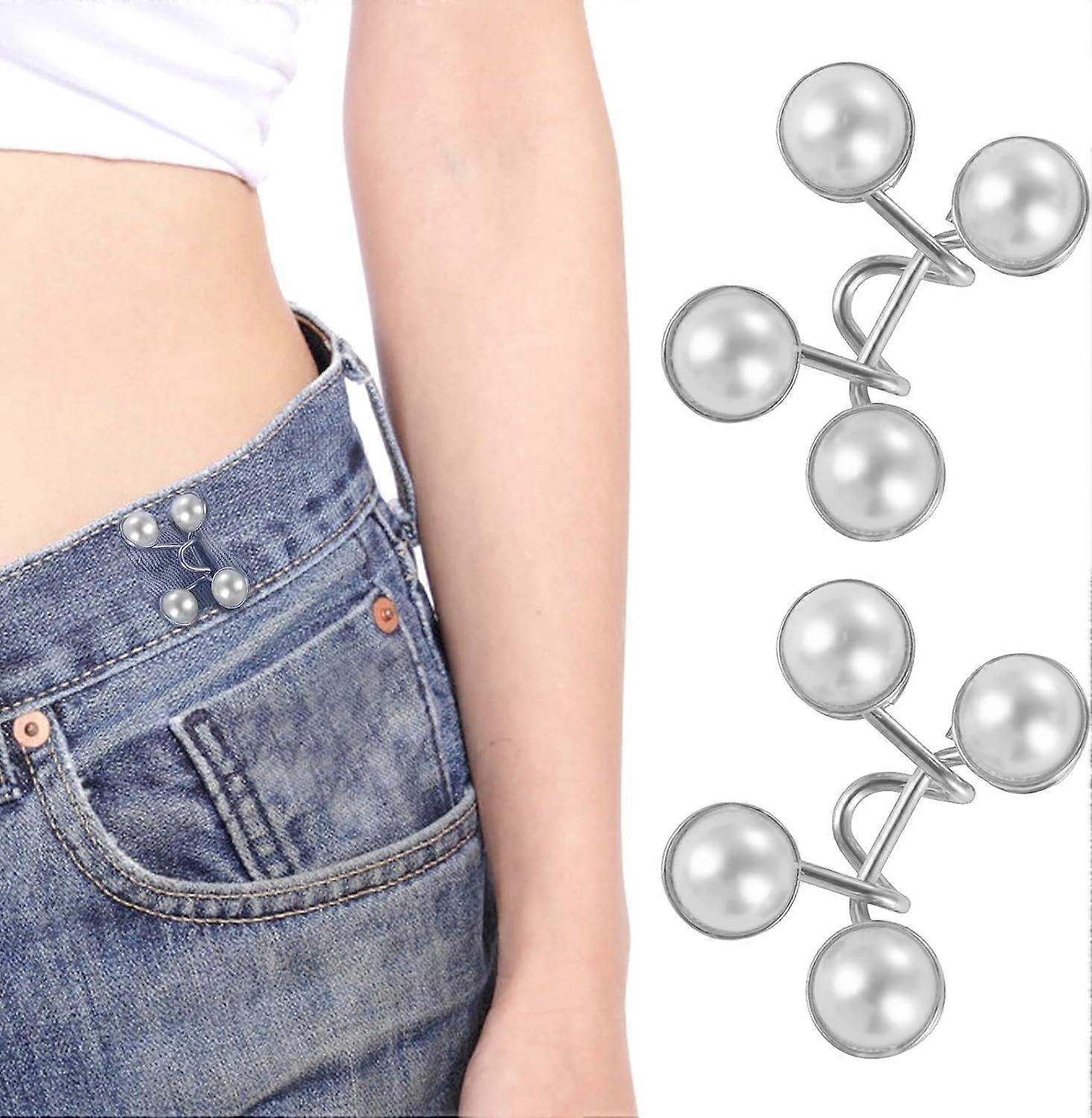 2 sets of adjustable denim belt extenders (white), detachable denim b