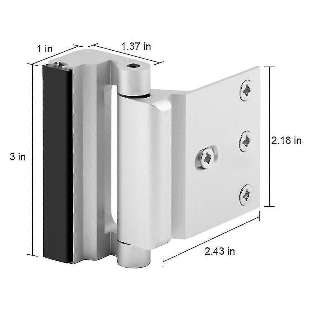 Child Safety Door Lock Black]Home Security Door Lock With 8 Screws, Childproof Door Reinforcement Lock 3 Inch Stop Withstand 800 Lbs Inward Swinging Door Upgrade Night Lock Defen Inward Swinging Door Lock 7 thumbnail image