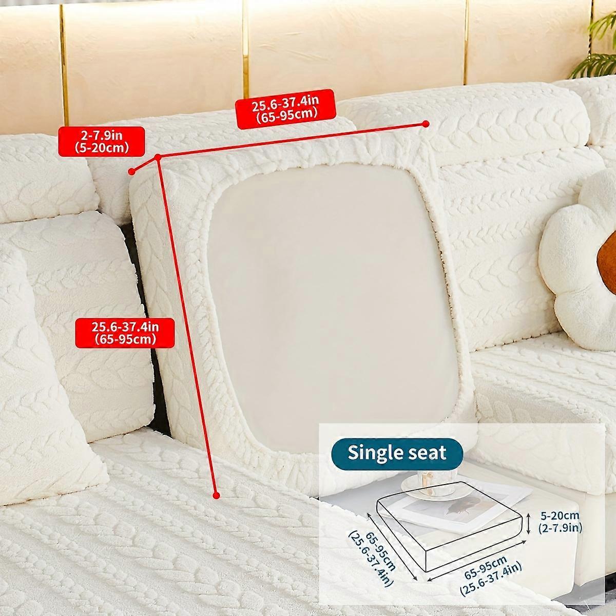1pc Plush Jacquard Sofa Slipcover, Winter Warm, Thick Plush Sofa Protector, Non-slip Sofa Cover, Couch Cover Suitable For Couch, Sofa And Bedroom Livi