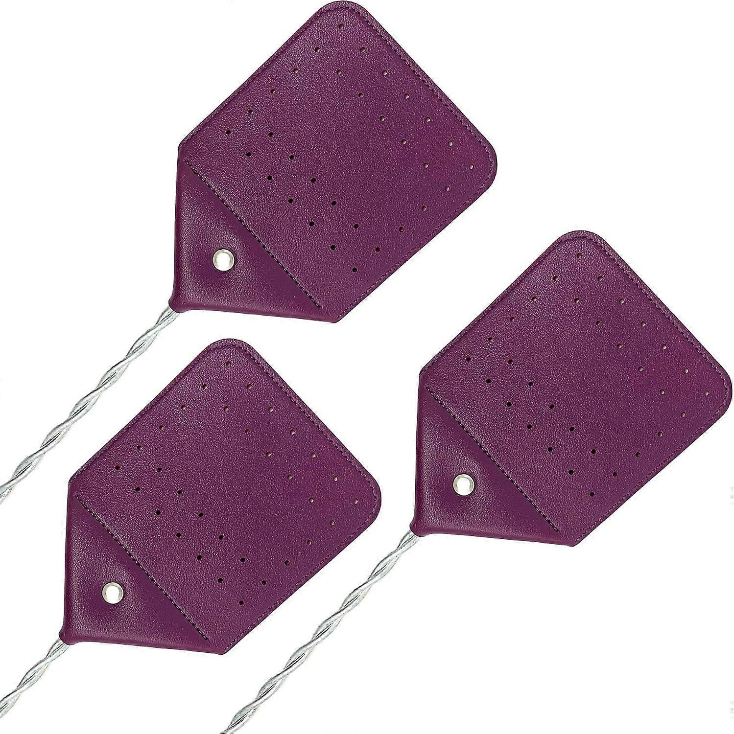 Mata-moscas Heavy Duty - Mata-moscas de couro roxo - Feito com fio mais grosso - (Pacote com 3)