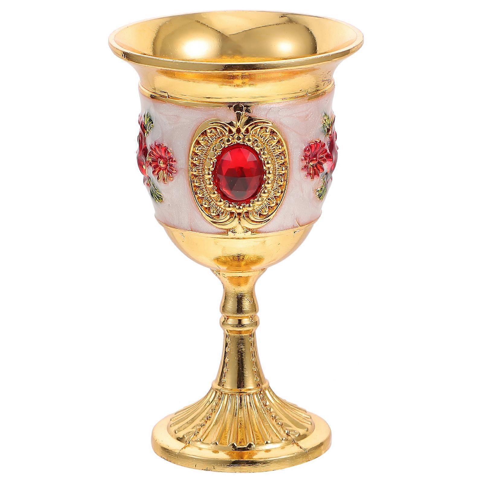 Ρετρό Στυλ Wine Cup Ευρωπαϊκό Στυλ Goblet Desktop Decor Home Bar Εστιατόριο Cup Λευκό