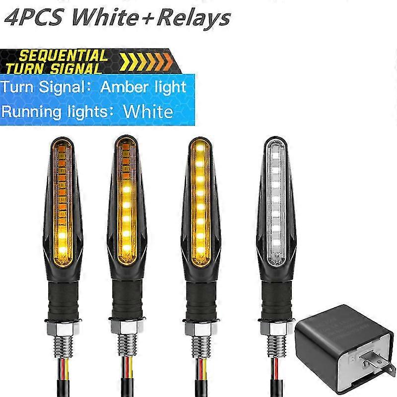 Exquisite Universal Motorcycle Turn Signals Lights Built Relay 12v Flasher 15 Led Flowing Water Blinker Moto Indicator M10 Bolt Turn Lamp