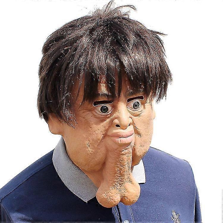 ハロウィーン仮面舞踏会面白いホラー怖いダブルチンラテックスヘッドギアマスク