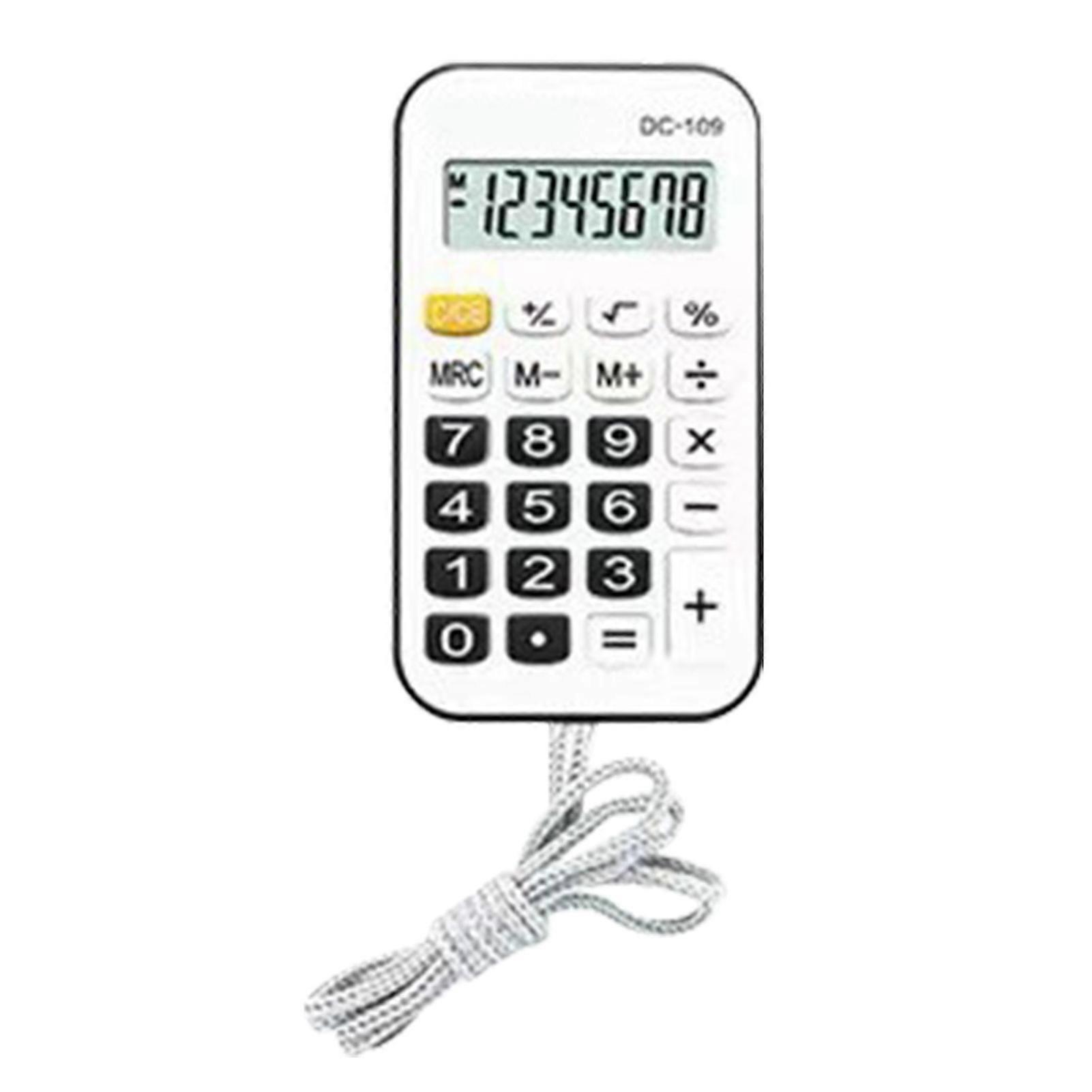 Υπολογιστής τσέπης Mini Small Portable για μαθητές Σχολικά Είδη Γραφείου με Σχοινί Μαύρο