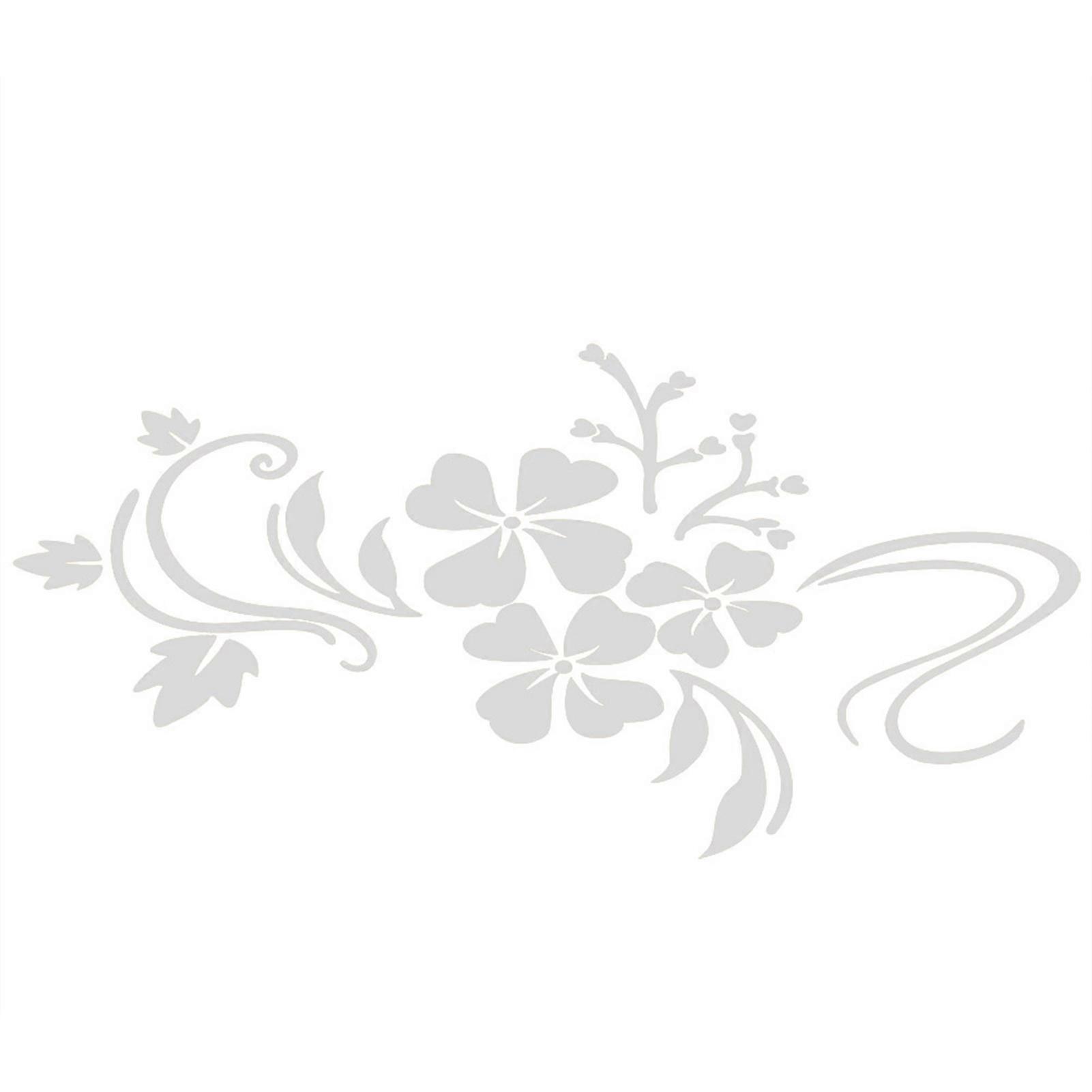 Home Wall Mirror Removable Plastic Flower Art Decal Decoration Silver