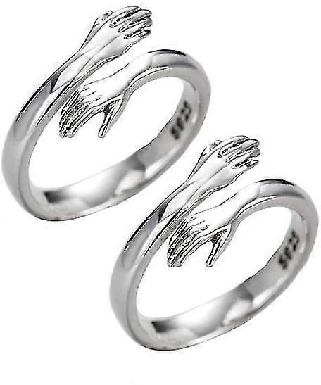 2024 2pc Sterling Silver Hugging Ring