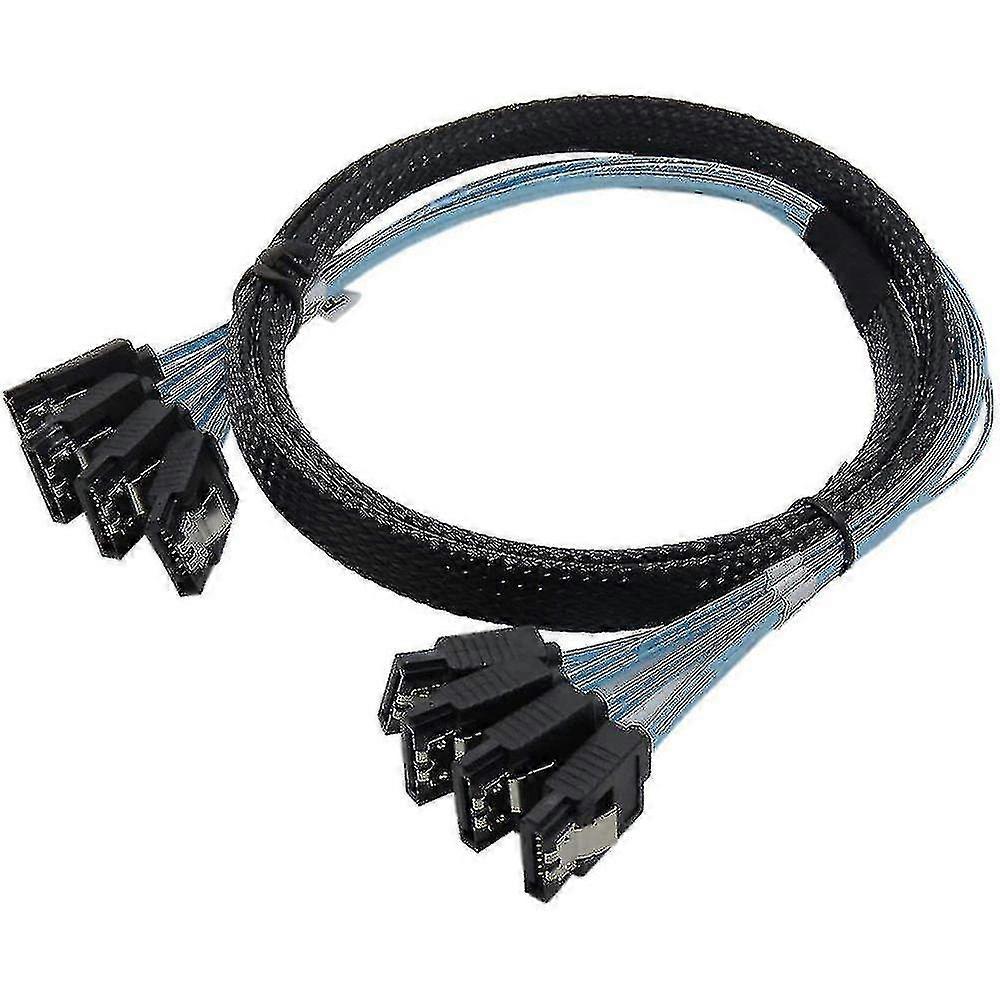 2024 Sas Cable Sata Cable High Speed 6gbps 4 Ports Compatible With Server 0.5 Meter